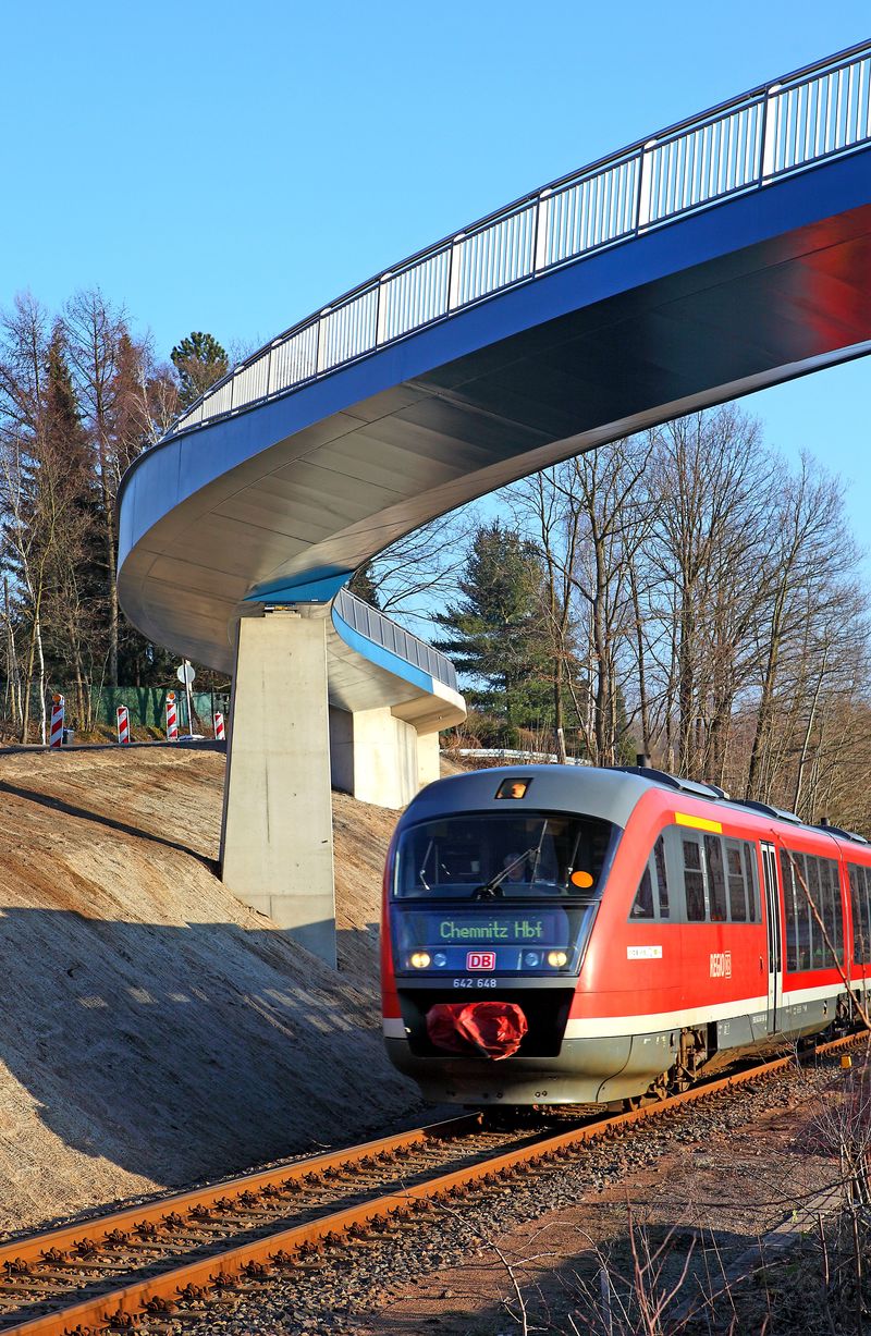 Blaue Welle Flöha Brücke 